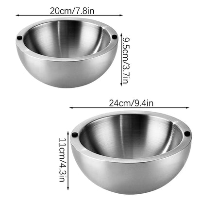 304 Thickened Salad Mixing Bowls Stainless Steel Double Wall Insulated Hot/Cold Serving Bowl Kitchen Cooking Food Containers